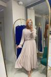 BNN12451 ABİYE ELBİSE KREM Krem