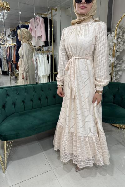 1289 GÜPÜR ELBİSE Bej