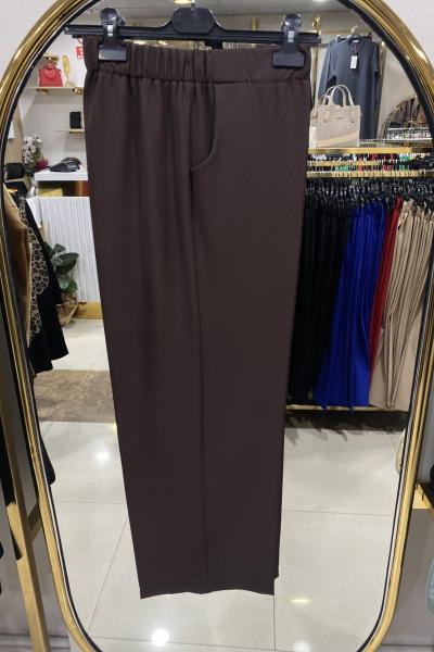 BNN3534 Bol paça pantolon Acı Kahve