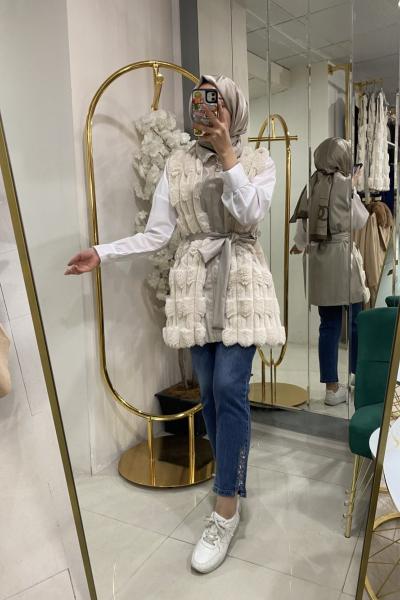 TAS BASKILI KOT PANTOLON Mavi