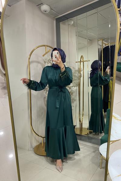 SATEN ELBİSE Zümrüt