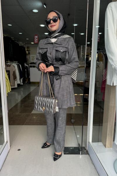 deri garnili tüvit 2li takım Andrasit