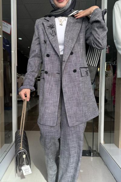 ceket pantolonlı 2li basic takım Andrasit