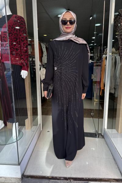 TAŞLI ABİYE JUKİ MODA Siyah