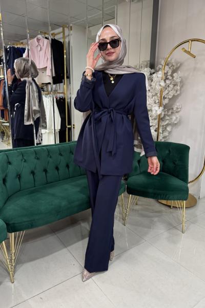 41256 ÇİÇEK AKSESUARLI TAKIM Lacivert