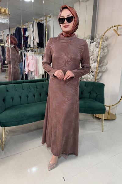 QUPRA KAHVERENGİ ELBİSE Kahverengi
