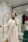 2421082 Aller Detaylı Dökümlü Kumaş Tunik Bej