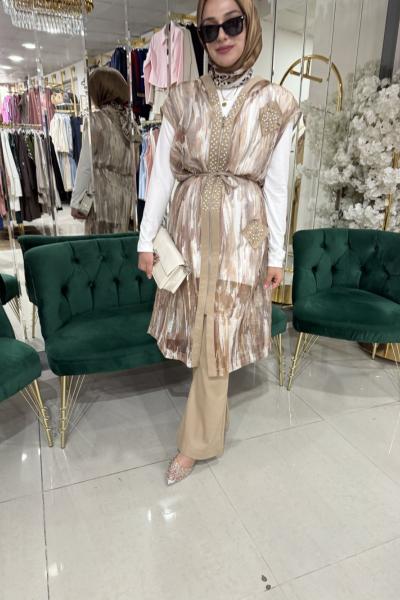 PAMUK PANTOLONLU 3LÜ TAKIM Kahverengi