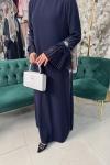 KOLU VE ETEĞİ PİLİSELİ ELBİSE Lacivert