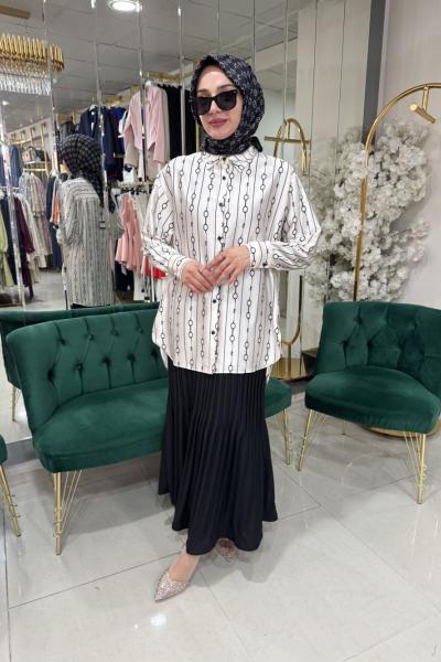 PİLİSELİ ETEK Siyah