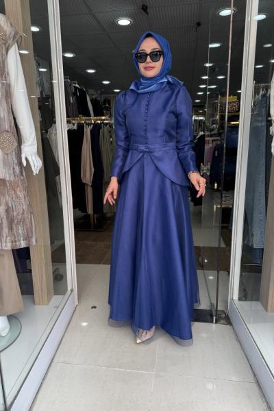 TÜLLÜ PRENSES TANE ABİYE ELBİSE Lacivert