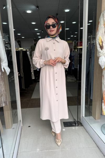 POLO TAKIM KREP ŞIK TAKIM Bej