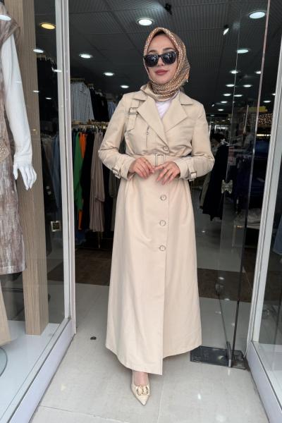 YENİ TARZ TAM BOY TRENC Bej