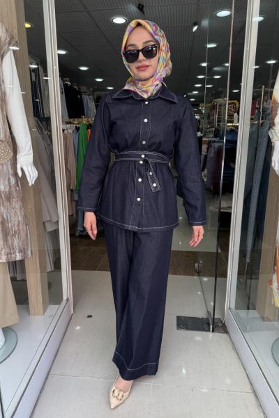 DENİM KOYU KOT TAKIM Mavi