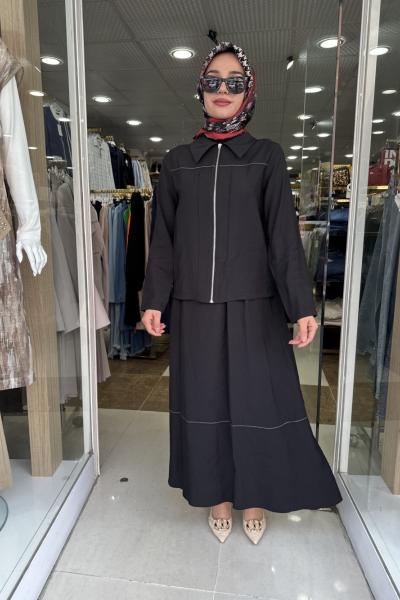 FERMUARLI ETEKLİ TAKIM Siyah