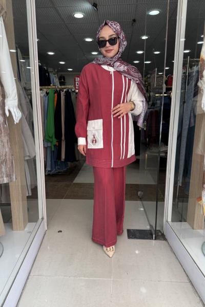 PUREVA TENSEL 3LÜ TAKIM Bordo