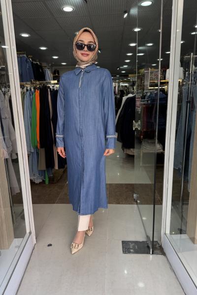 TENSEL UZUN TUNİK Mavi