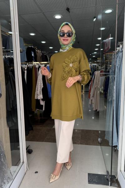 KADO GÜLLÜ TUNİK Yağ Yeşili