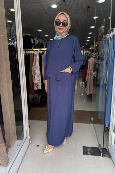 2 Lİ ELBİSE indigo Mavi