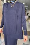ELEGAN MERSERİZE  ETEKLİ TAKIM Lacivert