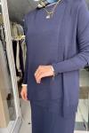 ELEGAN MERSERİZE  ETEKLİ TAKIM Lacivert