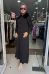 ROSE MERSERİZE UZUN KAP Siyah