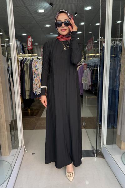 ASTANA MERSERİZE ELBİSE  Siyah