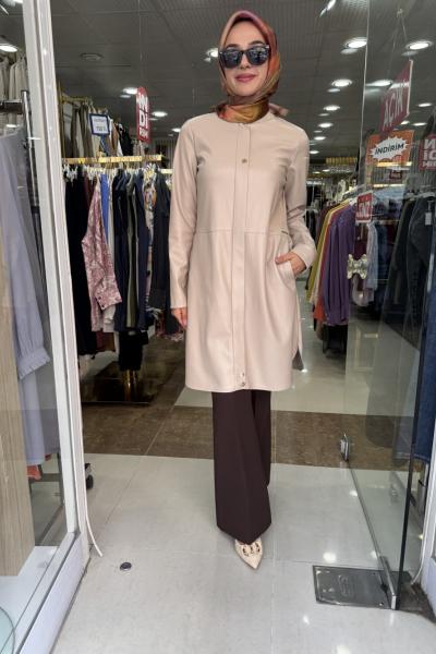 İÇİ NUBUK DERİ CEKET Bej