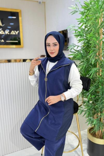 YELEKLİ ŞALVAR TAKIM Lacivert