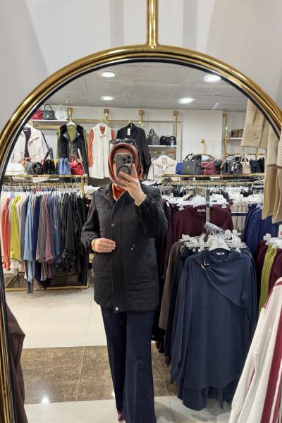 KAŞMİR KAPİTONE KISA KABAN Siyah