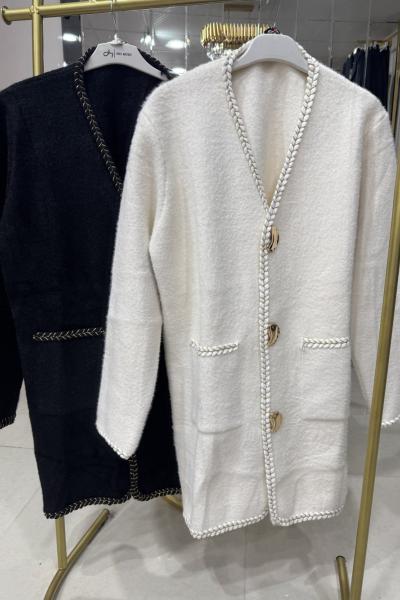 CEPLİ ANGORA HIRKA Ekru