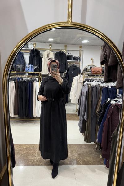 LİNDA FİTİLLİ ELBİSE Siyah