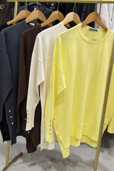 OVERSIZE MERSERİZE TRİKO Sarı