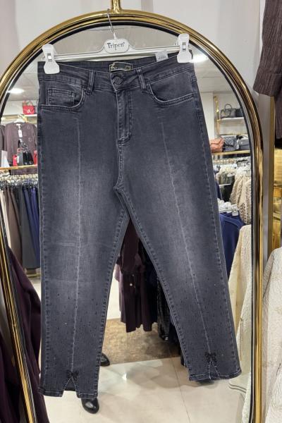 PAÇASI KELEBEK MOM JEAN KOT PANTOLON Füme