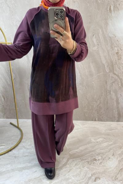 KUPRA DETAYLI PİKE KUMAŞ TAKIM Bordo