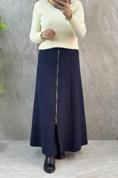 ÖNÜ FERMUARLI ETEK Lacivert