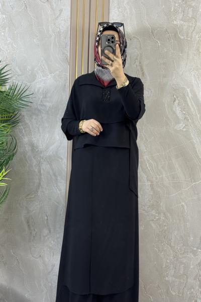 ŞİFONLU TAKIM Siyah