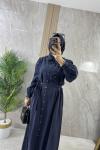 KUPRA ÖNÜ DÜĞMELİ ELBİSE Lacivert