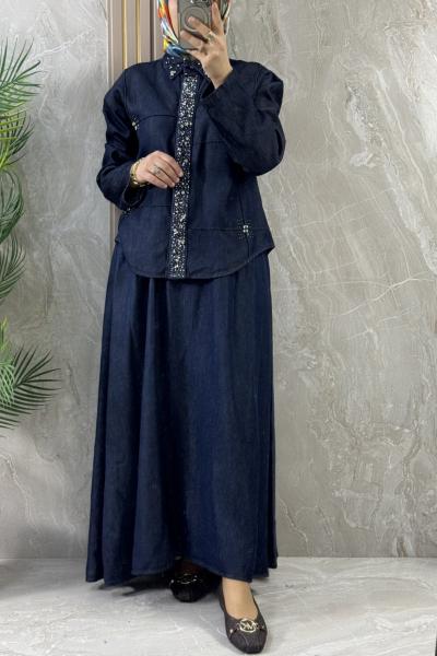 KOT ETEKLİ TAKIM koyu Mavi