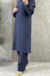 UZUN TUNİKLİ PANTOLONLU TAKIM indigo Mavi