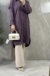 TENCEL UZUN GÖMLEK Lila