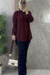 TENCEL GÖMLEK TUNİK Bordo