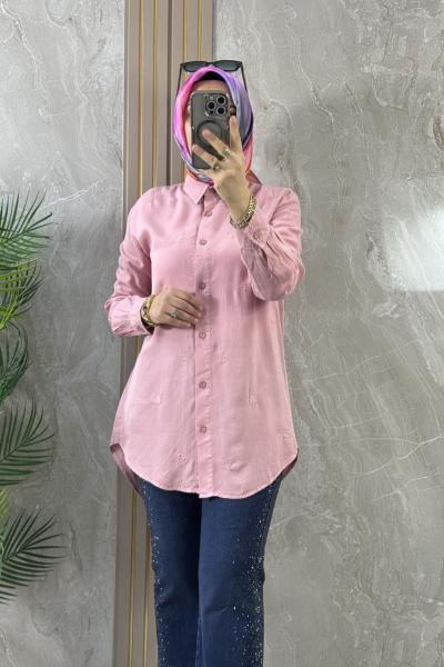 TENCEL GÖMLEK TUNİK Pembe