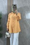 TENCEL TAŞLI GÖMLEK TUNİK Turuncu