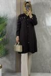 TENCEL CEPLİ GÖMLEK TUNİK Acı Kahve