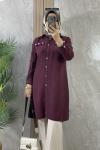 TENCEL CEPLİ GÖMLEK TUNİK Bordo