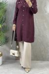 TENCEL CEPLİ GÖMLEK TUNİK Bordo