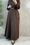 ISABEL KEMERLİ ELBİSE  Kahverengi
