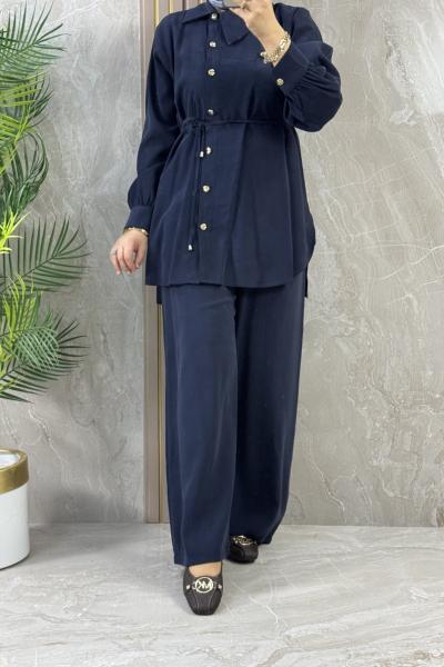 TENCEL PANTOLONLU TAKIM Lacivert