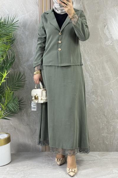 GÜPÜR ETEKLİ TAKIM Mint Yeşili